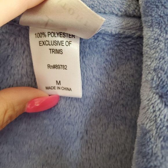 NATORI	PLUSH ROBE W/BELT	M PURPLE - Picture 7 of 9